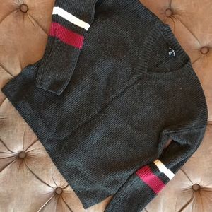 Varsity v neck sweater